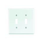 Plaque murale pour 2 interrupteurs à bascule Leviton pj2-w blanc