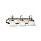 Livex Lighting 1003-52 Belmont 3-Lumières 300W Chrome poli et laiton poli Luminaire de vanité