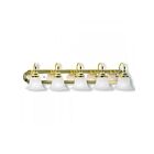 Livex Lighting 1005-25 Belmont 5-Lumières 500W Laiton poli et chrome poli Luminaire de vanité