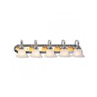 Livex Lighting 1005-52 Belmont 5-Lumières 500W Chrome poli et laiton poli Luminaire de vanité
