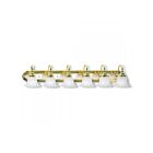Livex Lighting 1006-25 Belmont 6-Lumières 600W Laiton poli et chrome poli Luminaire de vanité