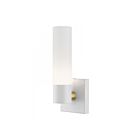 Livex Lighting Aero 10101-13 60W 1-Lumière Blanc texturé avec accents de laiton antique Applique Murale