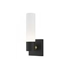 Livex Lighting Aero 10101-14 60W 1-Lumière Noir texturé avec accents de laiton antique Applique Murale