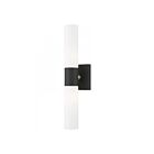 Livex Lighting 10102-14 Aero 2-Lumières 120W Noir texturé avec accents en laiton antique Luminaire de vanité