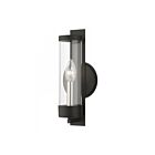 Livex Lighting Castleton 10141-04 60W 1-Lumière Bougie noire avec nickel brossé Applique Murale