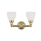 Livex Lighting 1022-02 Classic 2-Lights 200W Laiton poli Luminaire de vanité