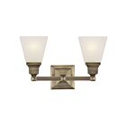 Livex Lighting 1032-01 Mission 2-Lights 200W Laiton antique Luminaire de vanité
