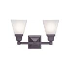Livex Lighting 1032-07 Mission 2-Lights 200W Bronze Luminaire de vanité