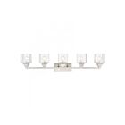 Livex Lighting 10385-91 Aragon 5-Lights 500W Nickel brossé Luminaire de vanité