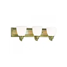 Livex Lighting 10503-01 Springfield 3-Lights 300W Laiton antique Luminaire de vanité