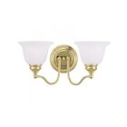 Livex Lighting 1352-02 Essex 2-Lights 200W Laiton poli Luminaire de vanité
