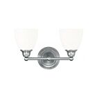 Livex Lighting 13662-91 Somerville 2-Lights 200W Nickel brossé Luminaire de vanité