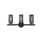 Livex Lighting 14123-04 Industro 3-Lights 180W Noir avec accents en nickel brossé Luminaire de vanité
