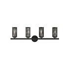 Livex Lighting 14124-04 Industro 4-Lights 240W Noir avec accents de nickel brossé Luminaire de vanité
