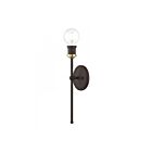 Livex Lighting Lansdale 14421-07 60W 1-Lumière Bronze avec accents de laiton antique Applique Murale