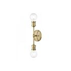 Livex Lighting Lansdale 14422-01 2-Lumières 120W Laiton antique Luminaire de vanité