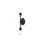 Livex Lighting Lansdale 14422-04 2-Lumières 120W Noir avec accents de nickel brossé Luminaire de vanité
