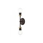 Livex Lighting Lansdale 14422-07 2-Lumières 120W Bronze avec accents de laiton antique Luminaire de vanité