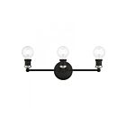 Livex Lighting 14423-04 Lansdale 3-Lights 180W Noir avec accents en nickel brossé Luminaire de vanité