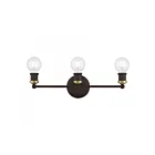 Livex Lighting 14423-07 Lansdale 3-Lights 180W Bronze avec accents en laiton antique Luminaire de vanité