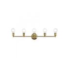 Livex Lighting 14425-01 Lansdale 5-Lights 300W Laiton antique Luminaire de vanité