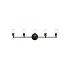 Livex Lighting 14425-04 Lansdale 5-Lights 300W Noir avec accents en nickel brossé Luminaire de vanité