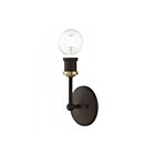Livex Lighting Lansdale 14429-07 1-Lumière 60W Bronze avec accents de laiton antique Luminaire de vanité