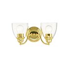 Livex Lighting 15132-02 Montgomery 2-Lights 200W Laiton poli Luminaire de vanité