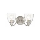 Livex Lighting 15132-91 Montgomery 2-Lights 200W Nickel brossé Luminaire de vanité