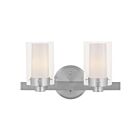 Livex Lighting 1542-91 Manhattan 2-Lights 120W Nickel brossé Luminaire de vanité