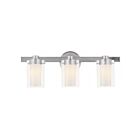 Livex Lighting 1543-91 Manhattan 3-Lights 180W Nickel brossé Luminaire de vanité