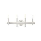 Livex Lighting 15584-91 Denmark 4-Lights 240W Nickel brossé avec accents en bronze Luminaire de vanité