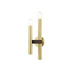 Livex Lighting Helsinki 15832-12 120W 2-Lumières Laiton satiné avec accents de bronze Applique Murale