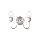 Livex Lighting Lansdale 16572-91 2-Lumières 120W Nickel brossé Luminaire de vanité
