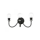 Livex Lighting Lansdale 16573-04 3-Lumières 180W Noir avec accents de nickel brossé Luminaire de vanité