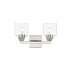Livex Lighting 16772-91 Aragon 2-Lights 200W Nickel brossé Luminaire de vanité