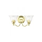 Livex Lighting 16932-02 Moreland 2-Lights 120W Laiton poli Luminaire de vanité