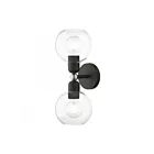 Livex Lighting 16972-04 Downtown 2-Lights 120W Noir avec accents en nickel brossé Luminaire de vanité