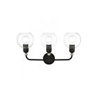 Livex Lighting 16973-04 Downtown 3-Lights 180W Noir avec accents de nickel brossé Luminaire de vanité