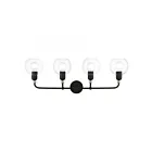 Livex Lighting 16975-04 Downtown 4-Lights 240W Noir avec accents de nickel brossé Luminaire de vanité