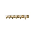 Livex Lighting Birmingham 17076-01 6-Lumières 600W Laiton antique Luminaire de vanité