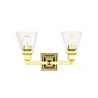 Livex Lighting 17172-02 Mission 2-Lights 200W Laiton poli Luminaire de vanité