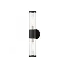 Livex Lighting 17282-04 Banca 2-Lights 120W Noir avec accent en nickel brossé Luminaire de vanité