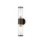 Livex Lighting 17282-07 Banca 2-Lights 120W Bronze avec accent laiton antique Luminaire de vanité