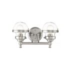 Livex Lighting 17412-91 Oldwick 2-Lights 150W Nickel brossé Luminaire de vanité