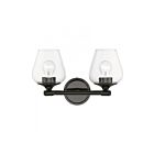 Livex Lighting 17472-46 Willow 2-Lights 120W Chrome noir Luminaire de vanité