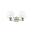 Livex Lighting 17472-91 Willow 2-Lights 120W Nickel brossé Luminaire de vanité