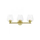 Livex Lighting 17473-12 Willow 3-Lights 180W Laiton satiné Luminaire de vanité