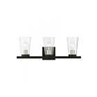 Livex Lighting 17623-04 Cityview 3-Lights 180W Noir avec accents en nickel brossé Luminaire de vanité