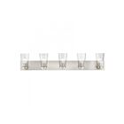 Livex Lighting 18185-91 Cityview 5-Lights 300W Nickel brossé Luminaire de vanité